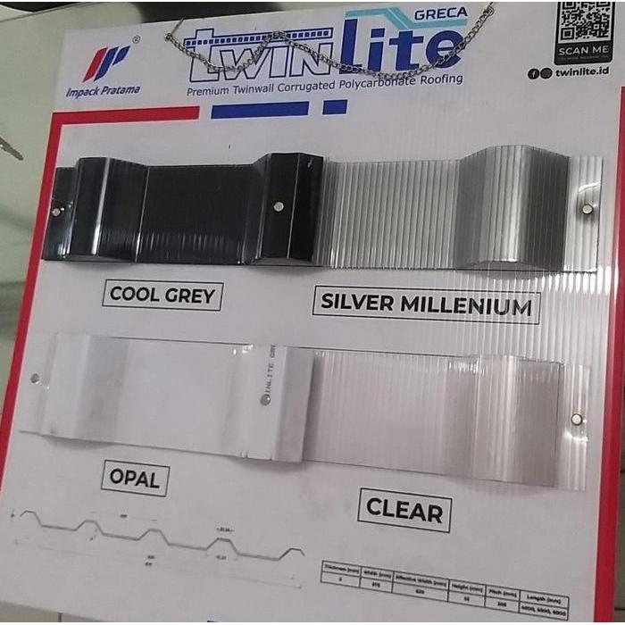 Atap Bening Twinlite Greca Panjang 3Meter Penerangan Alderon) Kualitas Premium