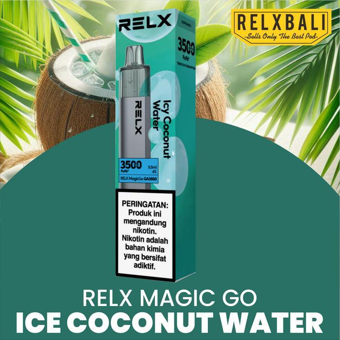 Vape Sekali Pakai dengan Baterai 1000mAh Kapasitas 6ml Rasa Kelapa Es - Ice Coconut