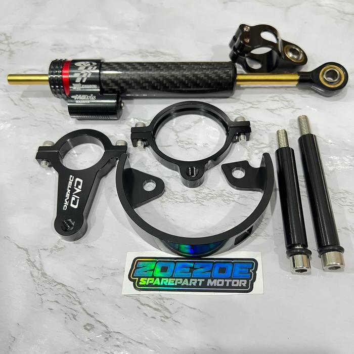 Ready Steering Damper GSX Plus Stabilizer Matris Carbon Breket Delkevic Ori