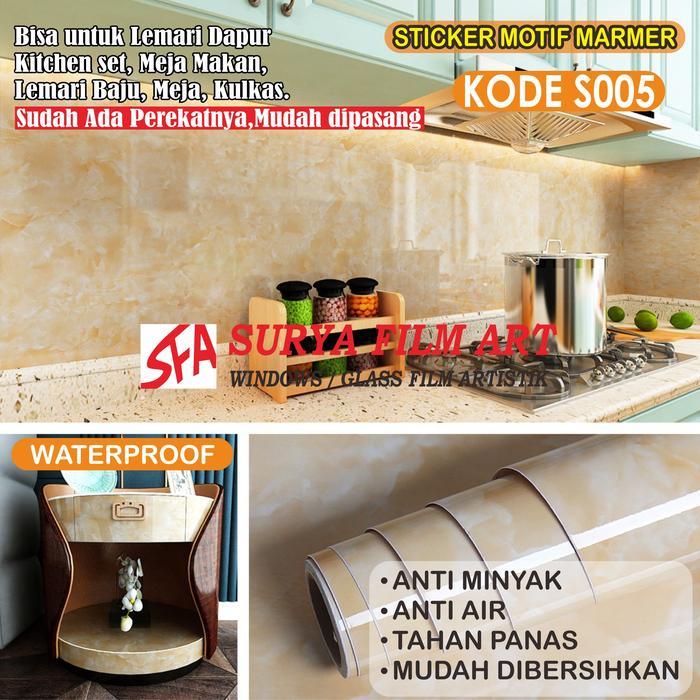 NEW Termurah Stiker motif marmer untuk meja dapur, Kitchen set, Kulkas