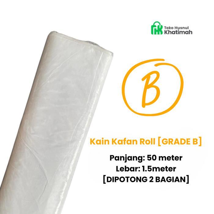 SIAPKIRIM [Per Roll GRADE B] Kain Kafan Roll (50 meter) Kain Kafan Roll-Rollan Kain Kafan Roll READY