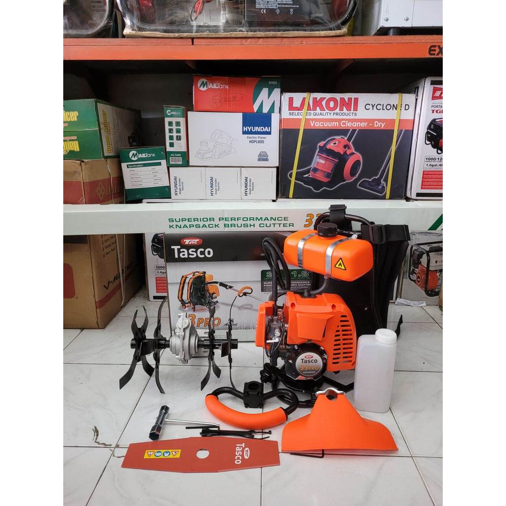 paket (2in)Mesin potong rumput TASCO 33PRO+Cultivator cakar tanah bajak sawah