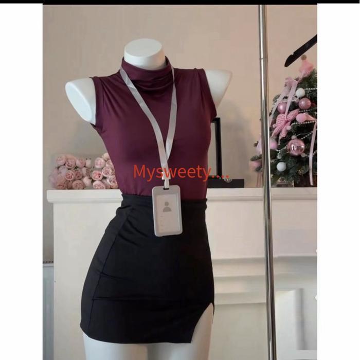 Rosadarina Lingerie Seksi Sekretaris Wanita Cosplay Pakaian Sekretaris Seksi Sexy Lingerie Cosplay