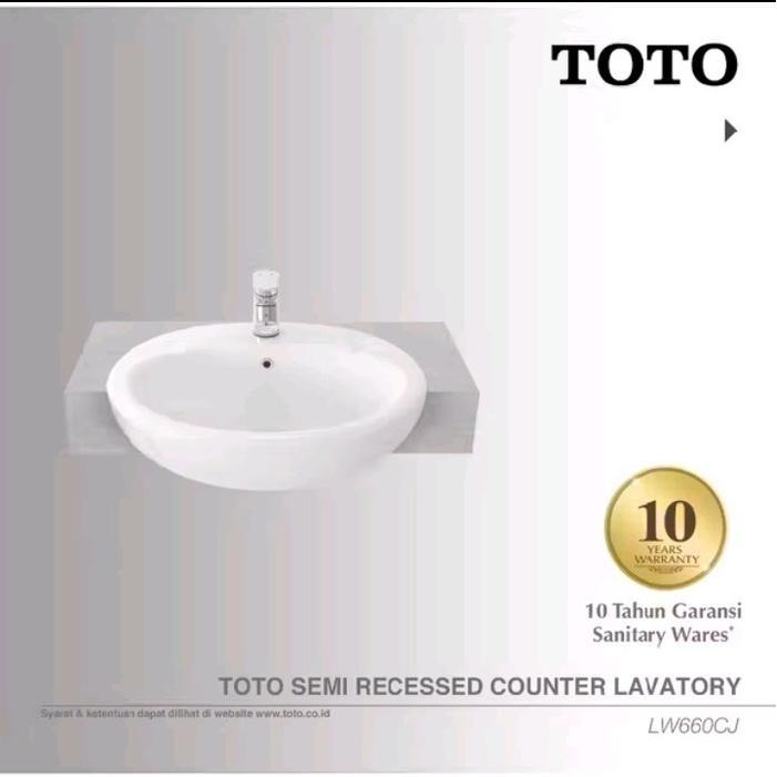 Wastafel TOTO LW 660 CJW/F#W White Body Only Baru Original