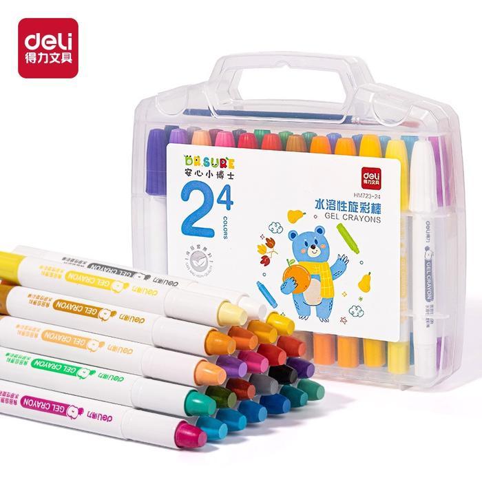 Gel Crayon Deli 24 Warna/Krayon Deli HM 723-24