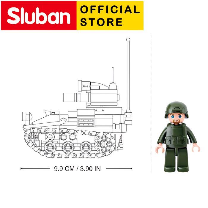 Mainan Brick Sluban Tank Wiesel Armoured Weapons Carrier B0750 Terlaris