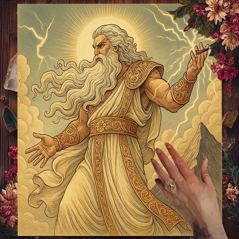 1pc Thor's Arrival Tarot Tablecloth Mythic Altar Cloth for Divination, Norse Magic & Festive Home