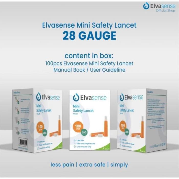Elvasense Mini Safety Lancet 28G - Blood Lancet Elvasense Jarum Lancet