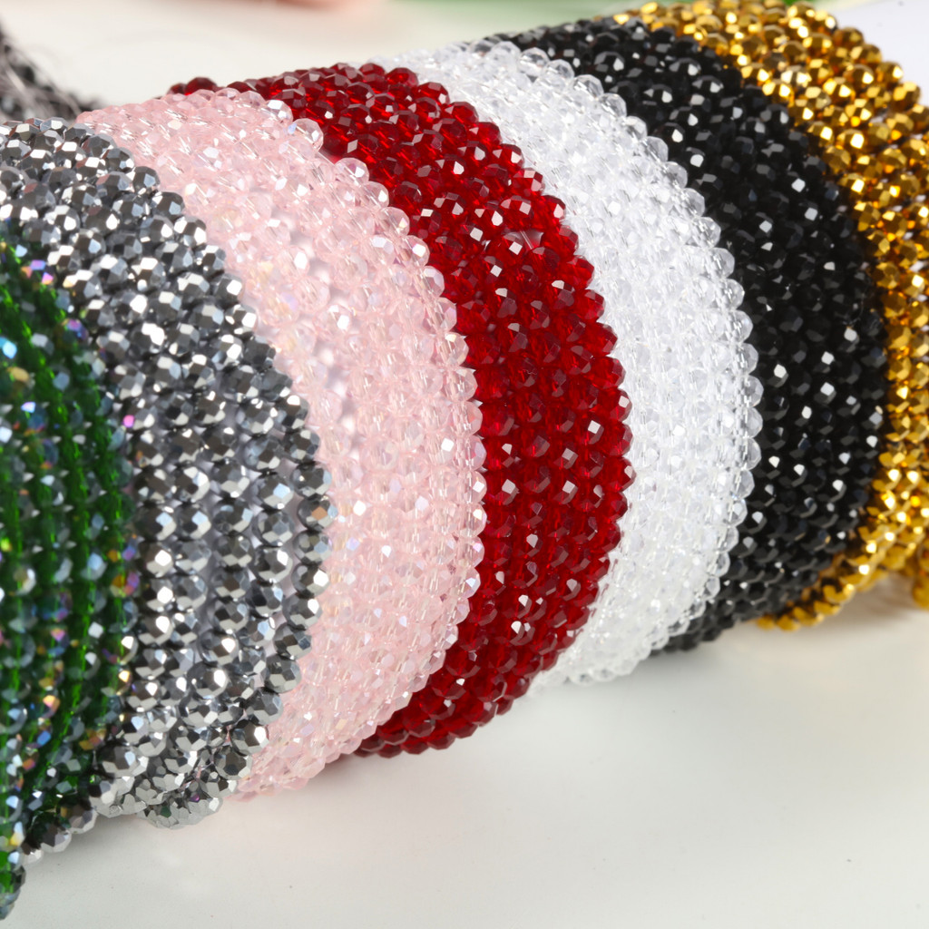 New 4mm 6mm Rondelle Austria Crystal Beads Faceted Glass Beads Loose Spacer Beads for DIY Bracelet