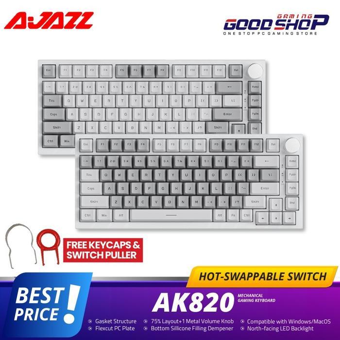 AJAZZ AK820 Dual Tone 75% Hotswappable Keyboard With Gasket Mount