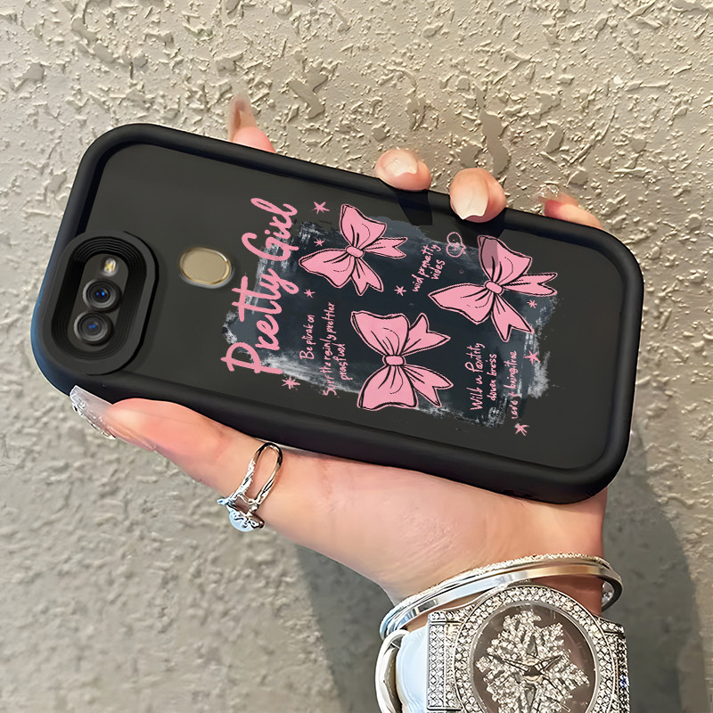 Casing Hp OPPO A7 OPPO A5s OPPO A12 OPPO A12S A11k Case pink bow Kasing Cesing udara Skin Handphone 