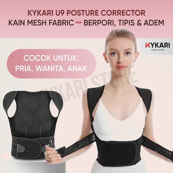 Kykari U9 Posture Corrector Untuk Wanita Pria & Anak - Korektor Postur Punggung Bahu Alat Terapi