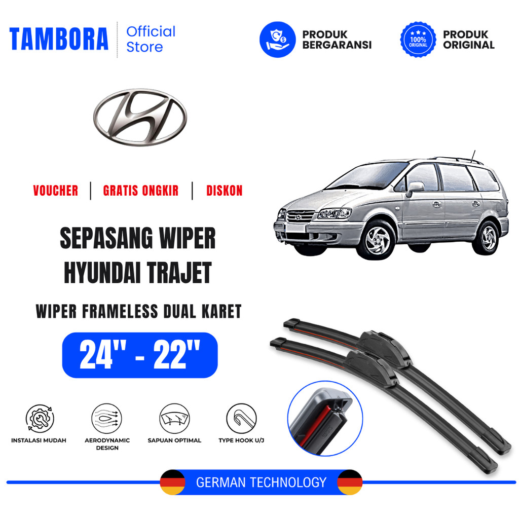 Wiper Hyundai Trajet Dual Kaca Depan Mobil