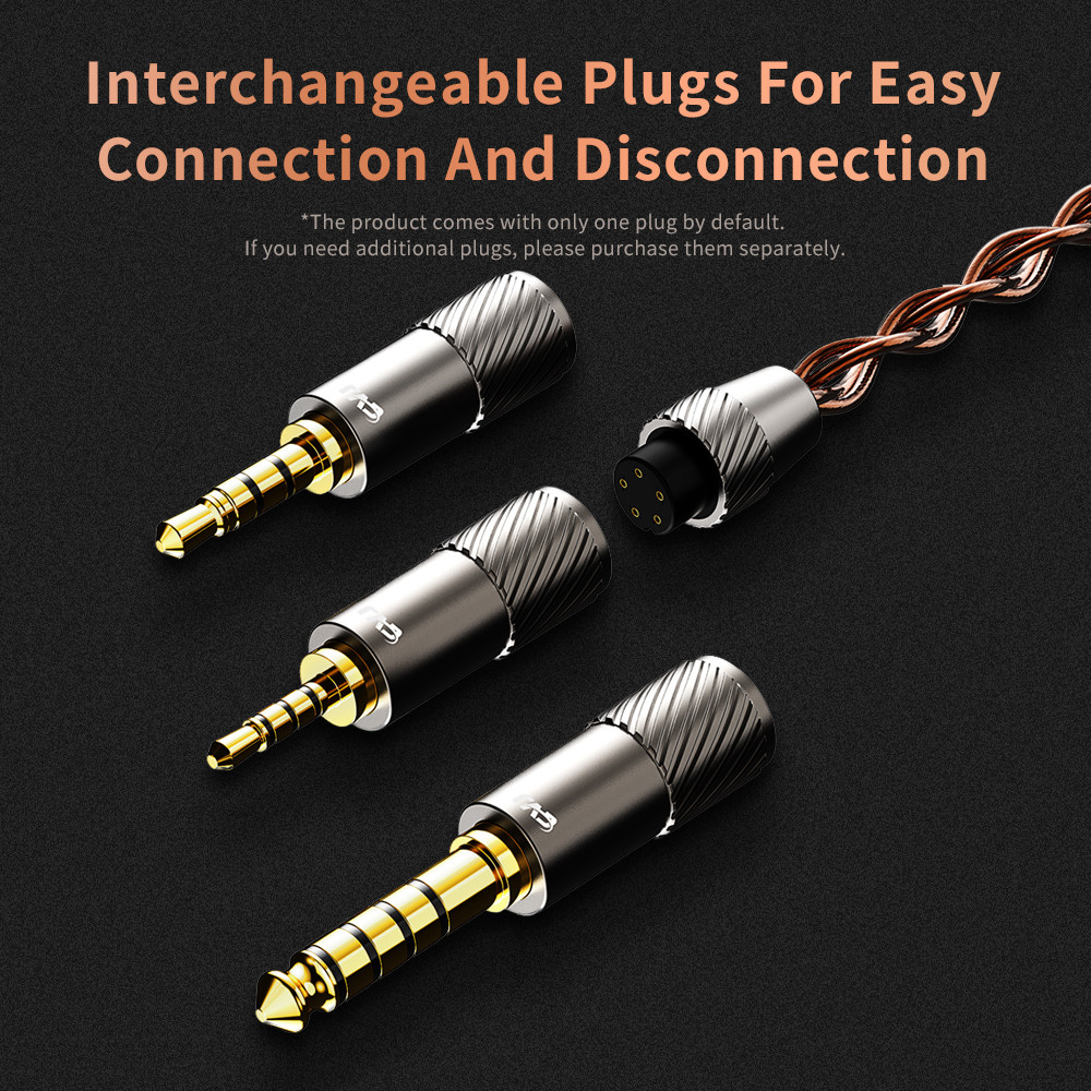 CVJ VS400 4-Strand 400-Core OFC Hi-Fi Earphoens Cable with 2.5mm/ 3.5mm/4.4mm/Type-C And QDC MMCX