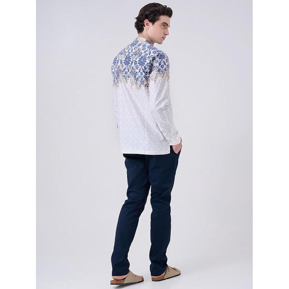 BERKUALITAS MANZONE - Kemeja Lengan Panjang Pria Aighar - Navy - Manzone & Minimal