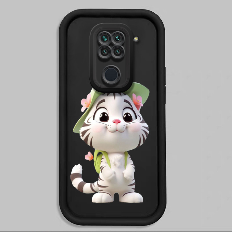 Casing Hp untuk Xiaomi Redmi Note 9 4G 10X Case Harimau Putih Kasing silikon Cesing Model Bulat Soft