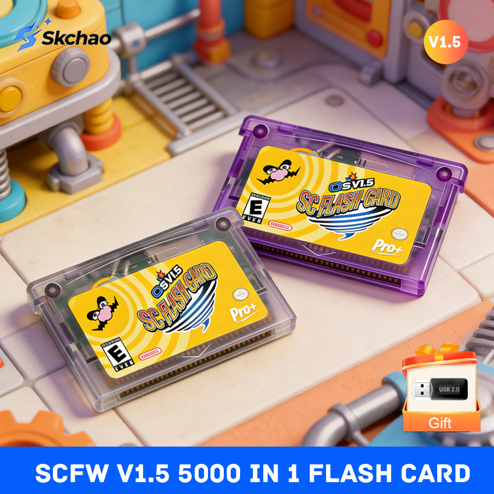 New SCFW V1.5 Flash GBA Card 5000 in 1 Retro Games Cartridge with 8G TF Card RTC Flash for GBA/GBA