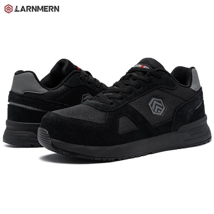 ORIGINAL LARNMERN Sepatu Kerja Pria L9096 Hitam Anti-Statik Sol Besi Sneakers Safety Shoes untuk