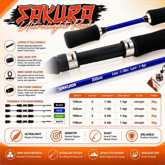 Pancing Joran Ultralight Kustom Sakura 2-6lb Mancing Pancing joran