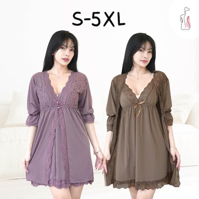 Cassie S-5XL Sleepwear Kimono dan Lingerie Dress Wainod