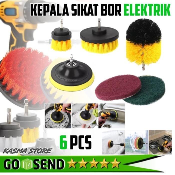 Set Sikat Pembersih Bor Elektrik untuk Interior Mobil / Dinding Kamar