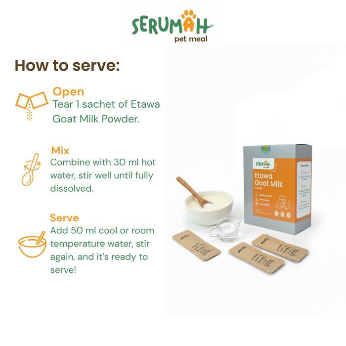 Serumah Etawa Goat Milk Powder / Susu Kambing Etawa 1 Box (10 X 12Gr) - For Dog / Anjing & Cat /