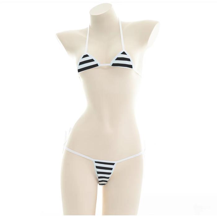 Set G String Dan Bra Motif SaEleganur / Garis Garis 36
