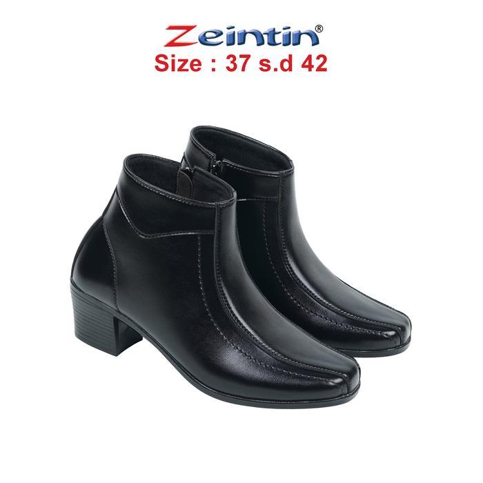 Zeintin - Sepatu Boots Wanita Hak 5 Cm Sepatu Boot Formal Wanita Boot Fashion Casual Hitam ZO - ZO 6