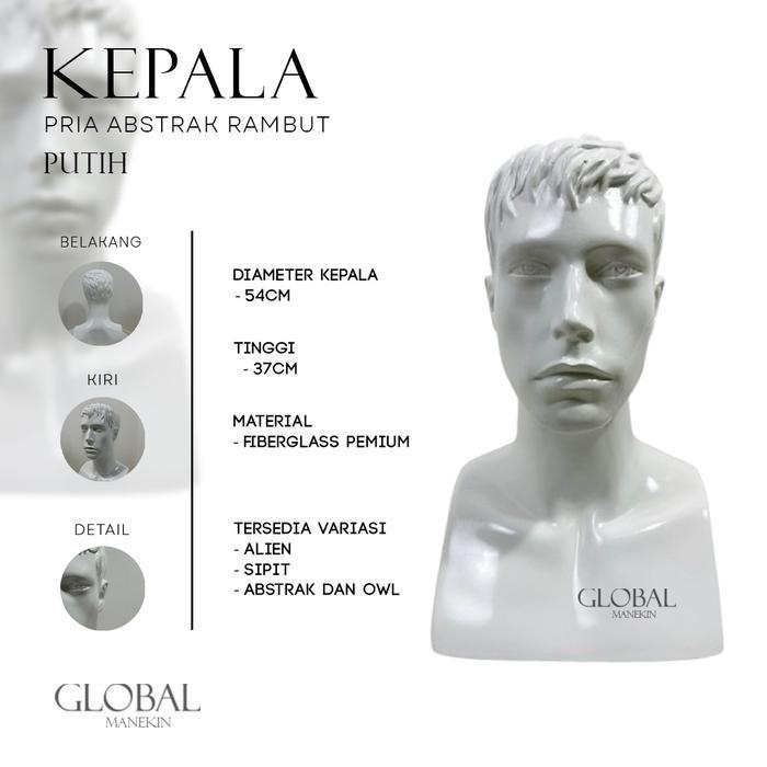 Manekin Kepala Rambut Pria/ Manekin Kepala Pria