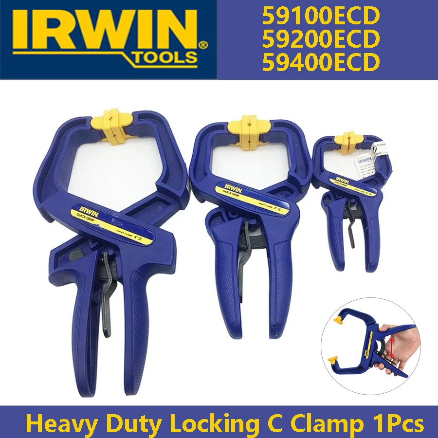 IRWIN Quick Clamp 1Pcs Heavy Duty Locking C Clamp High-tech Resin Woodworking Vise Grip Clamp