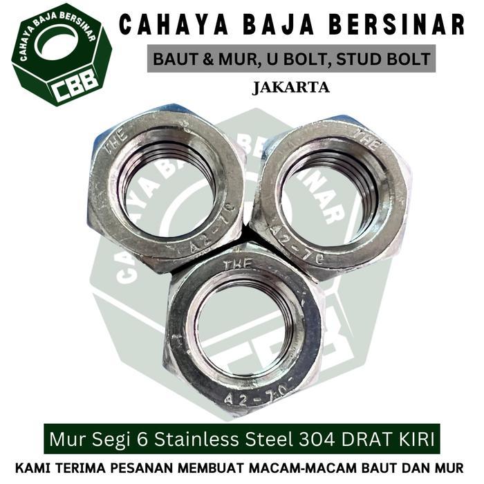 Mur Segi 6 Stainless Steel 304 M16 - 2.0 (Hex Nut) DRAT KIRI