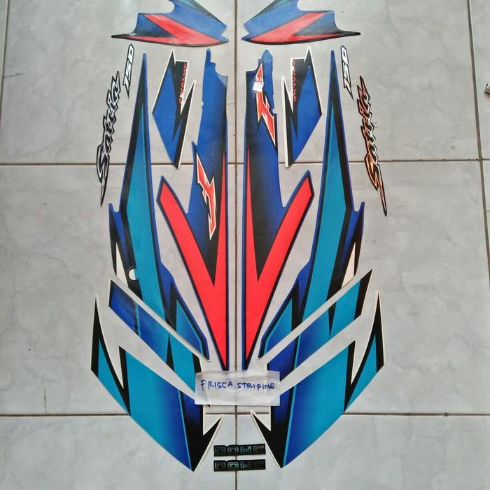 striping satria fu 2007 putih biru