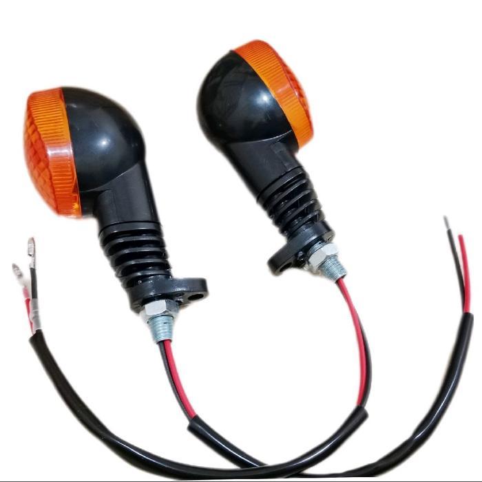 Lampu Sein Depan KLX150 KLX250 KLX Supermoto Hitam Mika Kuning untuk Motor KLX Series Motorcycle