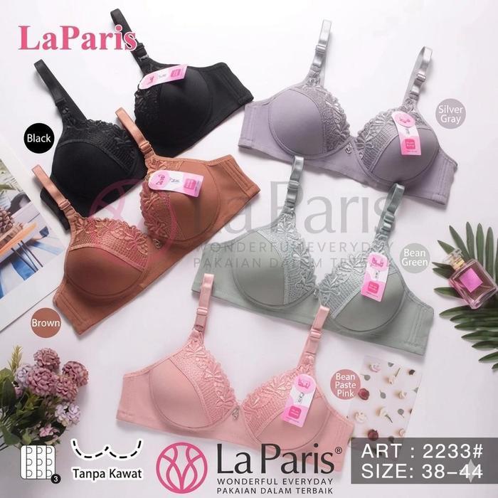 (3/6PCS) BRA CUP Paket 3 Pcs Bra Cup B Tanpa Kawat Renda Bunga Lembut Ukuran 38 CUP B Besar Tanpa Ka