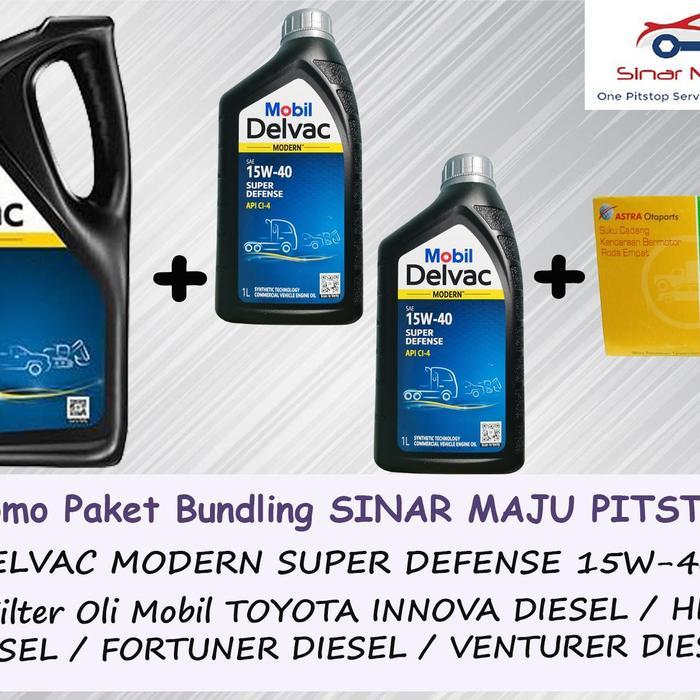 Paket Oli MOBIL DELVAC MX 15W-40 - 7 LITER & FILTER OLI INNOVA DIESEL & INNOVA REBORN