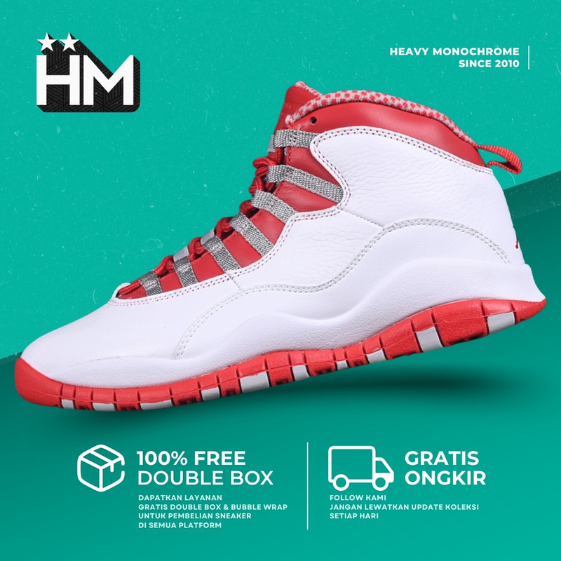 Jordan 10 Retro Red Steel Sneaker 310805-161 (Size 40-47.5)