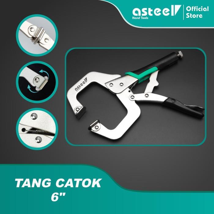 Asteel Tang Jepit Catok Kunci Mini Locking Plier C Clamp Swivel Lock Tang Jepit Catok - Tang Catok -