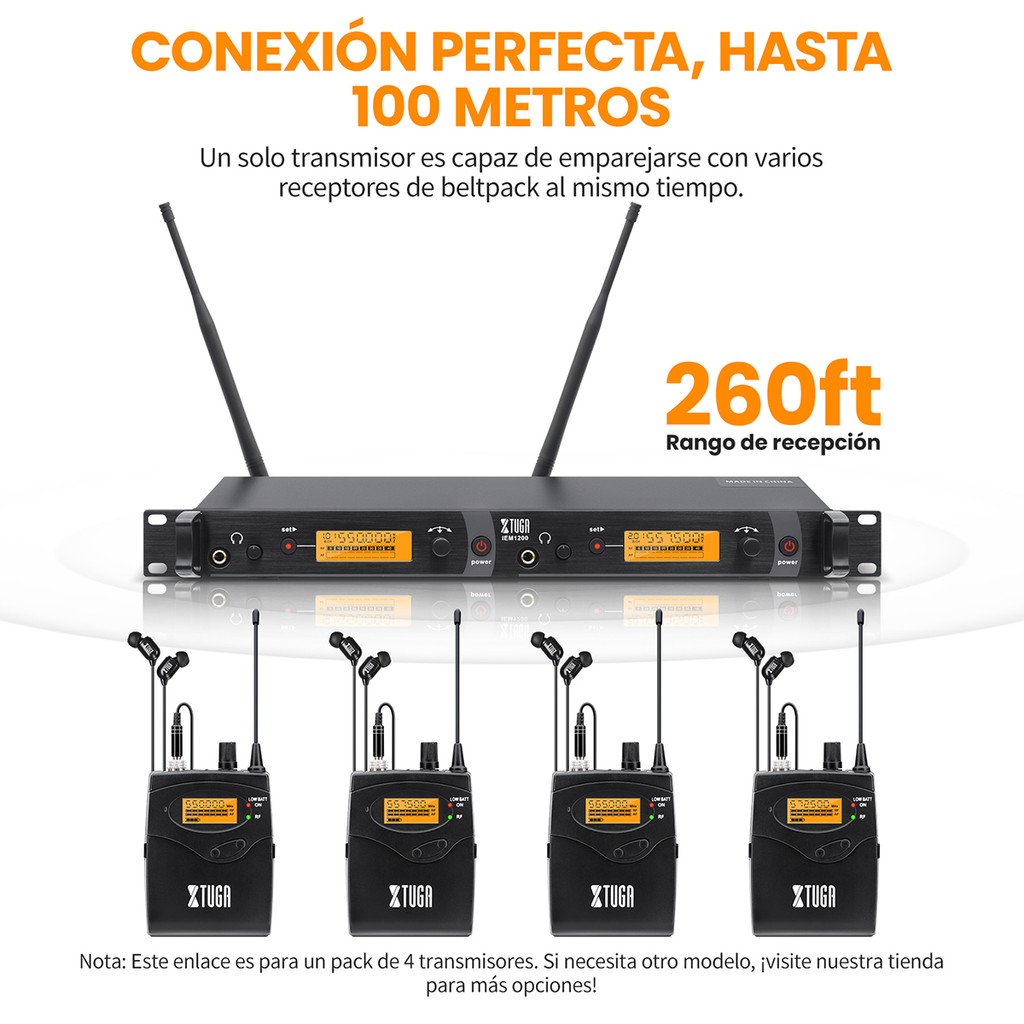 In Ear Monitor System XTUGA IEM1200 UHF Professional Multi Channel Bodypack Monitor Wireless Monitor