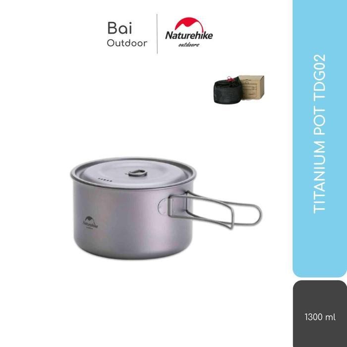 TITANIUM POT TDG02 NATUREHIKE NH18T202-B PANCI NESTING CAMPING UL