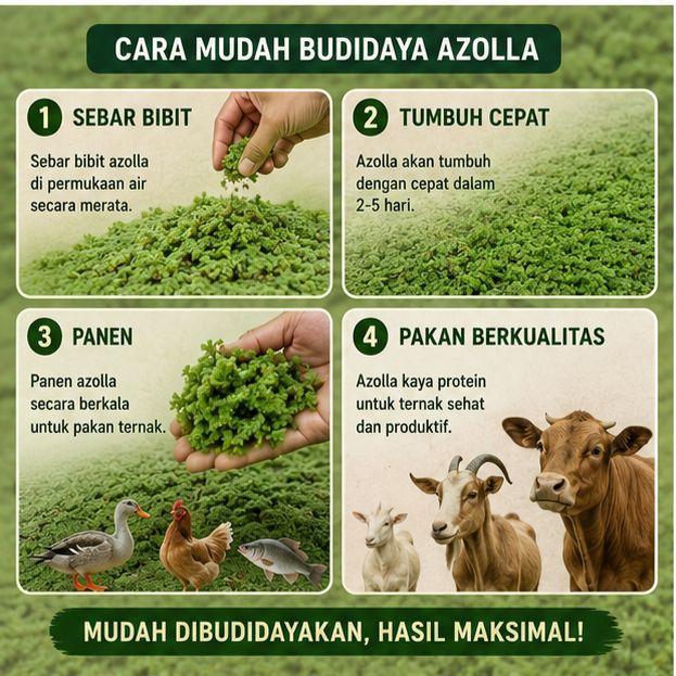 BIBIT AZOLLA MICROPHYLLA - TANAMAN AIR / PAKAN TERNAK, PAKAN IKAN & PUPUK ORGANIK