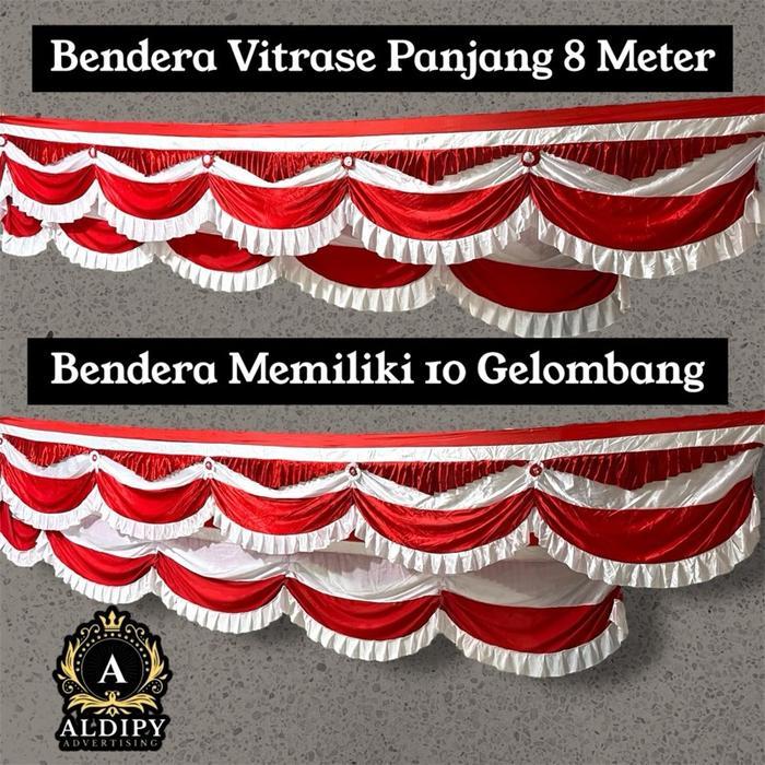 Bendera Gelombang Background Merah Putih Bendera Vitrase Background Merah Putih Bendera Pajangan