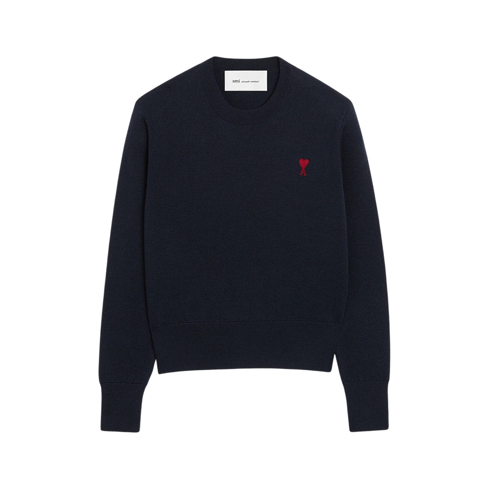 Ami De Coeur Crewneck Sweater Wool Navy/Red