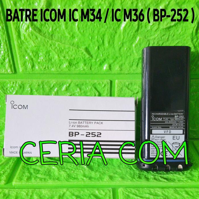 Ada Stok BATRE HT ICOM M34 M36 BP-252 MARINE BATTERY ICOM BP-252 BP252 ICOM M36