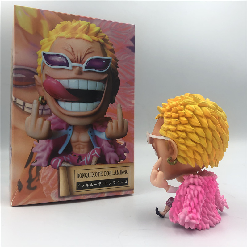 New Cute One Piece Donquixote Despise Sitting Ver.PVC Figures OP Q Doflamingo Luffy Zoro Ace Sanji