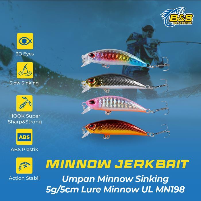 TERMURAH UMPAN MINNOW SINKING 5G/5CM LURE MINNOW UL MN198 PROMO