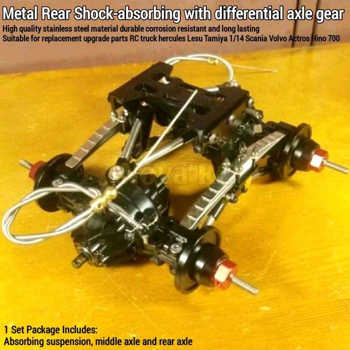 Metal steel set differential axle with suspension absorbing Outfit Kit RC truck Hercules Lesu Tamiya