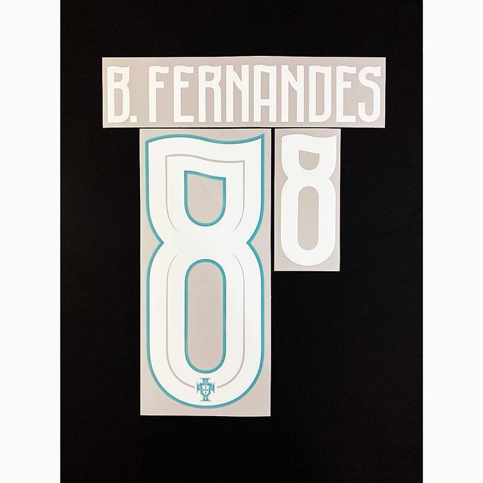 Nameset Portugal 2026 HOME = B. FERNANDES (8). Original Nameset for Jersey.