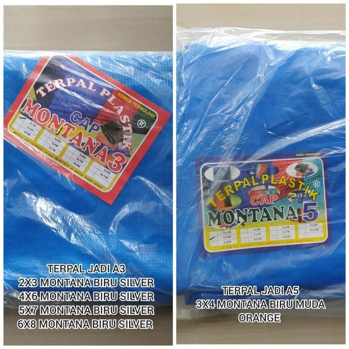 Terpal Jadi A5 Montana Berkualitas Jakarta COD Request Custom Ukuran 3x4 2x3 4x6 2x4 Biru Silver