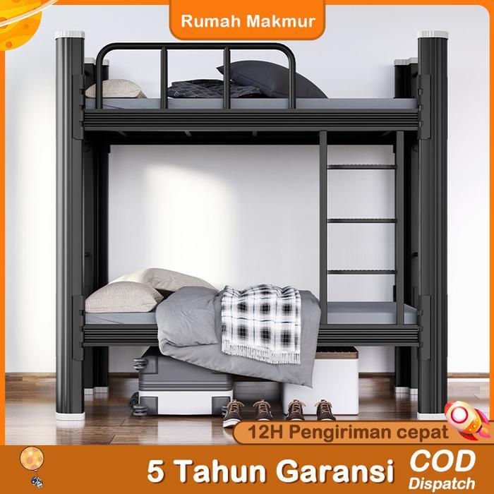RM_5 Susun Besi 2 Tingkat 200x90x180 Ranjang Desain Elegan & Modern Tempat Tidur Atas-Bawah Kokoh &
