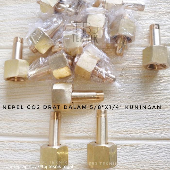 Nepel Co2 Drat Dalam 5/8"X1/4" Kuningan